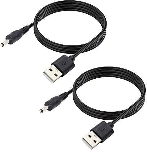 RIIEYOCA Cavo di alimentazione da 5 V CC, da USB 2.0 maschio a CC da 3,5 mm x 1,35 mm maschio per router, altoparlanti e altro, 2 m (confezione da 2)