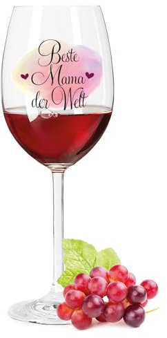 Leonardo Verre à vin avec impression UV – Beste Mama der Welt – Cadeau idéal pour maman comme cadeau d'anniversaire pour la fête des mères – Convient comme verres à vin rouge ou à vin blanc – Couleur
