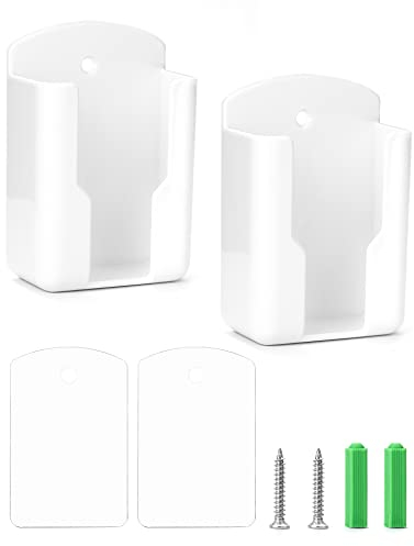 QWORK 2PCS Support Telecommande Mural avec Adhésive et Vis, pour Climatisation et TV, Taille intérieure : 63 mm x 30 mm x 100 mm (LxLxH)