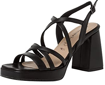 Tamaris Tamaris Femme 1-1-28366-20, Sandale Femme, Black Matt,40 EU
