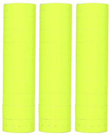 30 Rollen Preisetiketten Etiketten, 15000 Tragbar Preisauszeichnungsetiketten für Mx-5500 M5500 Weiße Preismarker-Aufkleber Etikettenpapier Etikettenetiketten 21 x 12mm (Gelb)