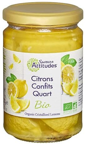CITRONS CONFITS EN QUARTS 300G, SAVEURS ATTITUDES, UNITÉ