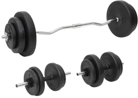 vidaXL Langhantel und Kurzhantel mit Gewichten 60 kg