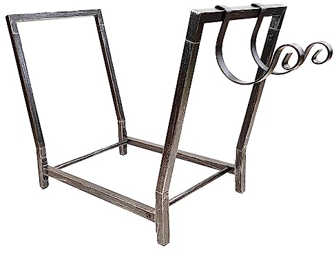 Kaminholzregal mit Haken (Rustikal Silber)