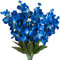 HOKPA Künstliche Orchideenstiele, 68 cm, 12 Stück, blaue Seiden-Orchideen, Blumen für Hochzeit, Brautstrauß, Knopflochblumen, Tischdekoration, Outdoor-Dekoration