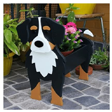 Awoyep Berner Sennenhund Pflanztopf Blumentopf für Gartendekoration, Kleine Welpen Geschenke für Frauen, Hundeform Pflanzgefäß Halter Hund Aufbewahrungsbox (Color : D)