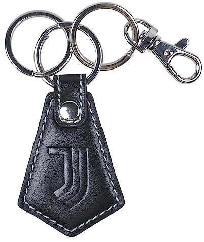 Juventus Schlüsselanhänger Raute Offizielles Produkt 133183, Schwarz, Taglia unica, Raute aus Leder