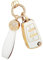 BLINGOOSE Schlüsselhülle für Audi A1 A3 A4 A6 Q3 S3 S4 TT TTS Zubehör TPU 3-Tasten Auto Schlüsseletui Schutzhülle Glitzer Schlüsselanhänger Abdeckung Girly Frauen Geschenke Gold Weiß