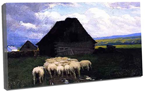 Clarence Gagnon Leinwand Wandkunst Bilder Drucke für Wohnzimmer Schlafzimmer Kunst Büro Küche Kinderzimmer Home Decor Bereit zum Aufhängen《Klares Wetter》(Gerahmt,(75x112cm) 30x44inch)