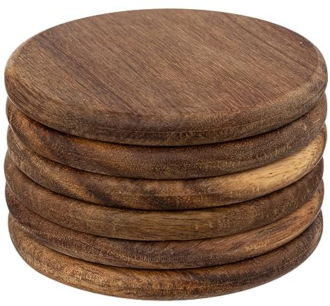 Secret de Gourmet - 6er-set untersetzer d10cm aus akazienholz