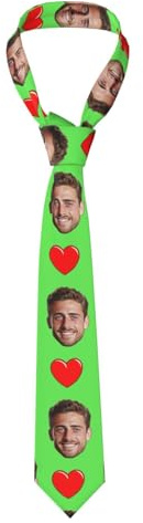 GQWJKSZ Herren-Krawatte mit individuellem Gesicht, personalisierte Krawatte, Bild, Logo, Text, Neuheitskrawatten, Geschäfts- und Arbeitsgeschenk für Vater, Ehemann, Freund