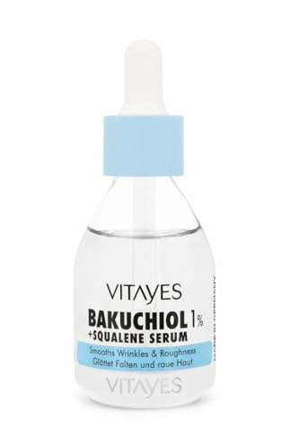 Vitayes 1% Bakuchiol Bio-Retinol Serum - Natürliche Retinol Serum Alternative, Feuchtigkeit, Hautreparatur - Anti-Aging & sanfte Pflege - Für erneuerte & strahlende Haut, 30ml