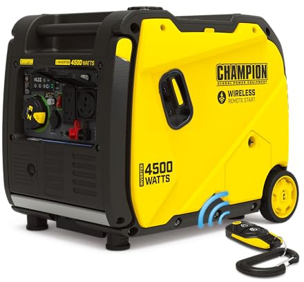 Champion Power Equipment 4500-Watt Wireless Remote Start Inverter Generator with Quiet Technology and CO Shield
