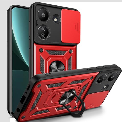 betterfon Handyhülle für Xiaomi Redmi 13C / C65 | Stoßfest & Kratzfest | Mit Kameraschutz, Anti-Fingerabdruck & robustem Panzerschutz-Design | Rot