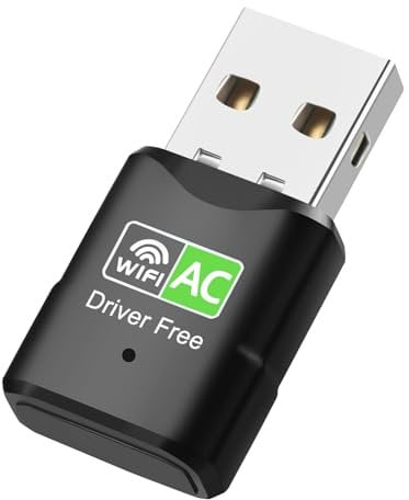 Oliveria Memoria USB WiFi AC600 con controlador integrado, DualBand 5 GHz/2,4 GHz, adaptador USB WiFi para PC/ordenador de sobremesa/portátil, compatible con Windows XP/7/8/10/11, adaptador WiFi USB