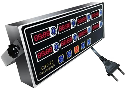 Minuterie de Cuisine Commerciale à 8 Canaux, Minuterie de Restaurant, Fournitures de Cuisine, Horloge de Cuisson, Minuterie de Rappel de Cuisson La LED Rappel de Cuisine pour L'hôtel, Le Restaurant