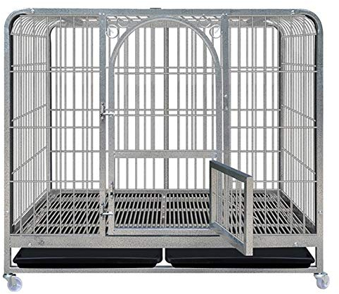 Metall-Hundekäfig, robuste Hundebox, Fox Hound, Collie, Golden Retriever, Husky, schmiedeeiserne Materialien und Universalräder, hauptsächlich geeignet für Haustierkäfig, (Silber 110 x 72 x 95 cm)