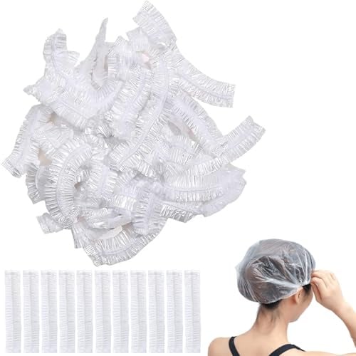 100 Pezzi Cuffia per Doccia Usa E Getta, Cuffia Doccia Trasparente Spessa E Grande, Cuffia Doccia Trasparente Usa E Getta, per Donne, Bambini, Hotel E Parrucchiere, Uso Domestico