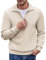 COOFANDY Herren Pullover mit Half Reißverschluß Pulli Langarm Business Troyer Beige L
