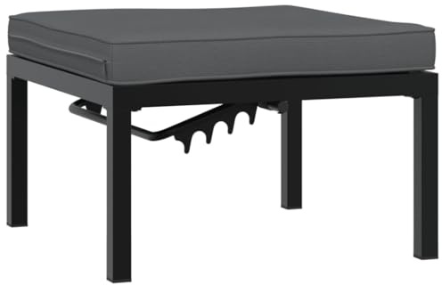 vidaXL Gartenhocker mit Kissen Schwarz Aluminium