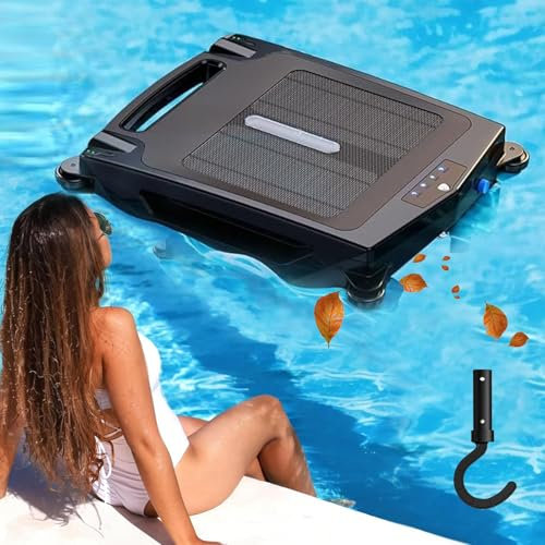 Aredwhiterui Cordless Pool Cleaner Robot | Dual Charging (18H Solar/6H Rechargeable) | 2-Speed Modes | Smart Auto-Escape & 360° Turns | Pool Skimmer for Inground/Above Ground Pools up to 80㎡