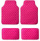 SANQIUTOU Tappetini Auto per Tutte Le Stagioni Antiscivolo Impermeabile Tappeto per FIAT 500 500C 2007-2024, Tappeti in Pelle Personalizzati Accessori Auto,Rose Red-Bling Bling