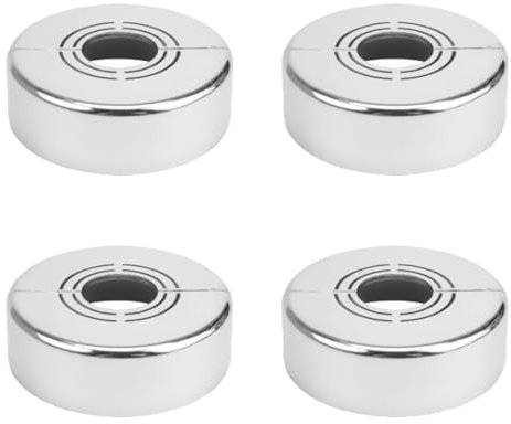 Xiciki 4Pcs Rosace Douche, Rosace Mitigeur Douche 3 Tailles en 1, Cache Tuyau Radiateur Ajustable, Rosaces de Douche Décoratives pour Robinets, Tuyaux, Conduites D'eau, Radiateurs - Argent