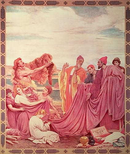 POSTERIIk Vintage Leinwanddruck Kunst Leinwand Plakat Phönizier handeln mit frühen Briten Kopie eines Gemäldes in der Royal Exchange von Frederic Leighton für Wohnzimmerdekoration 60x90cm
