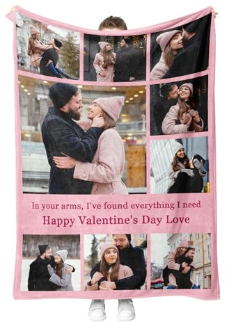 Personalised Photo Blanket – Customised Blanket with Pictures – Soft & Cozy Gift for Adults, Kids, and Loved Ones – Unique Birthday for Best Friends, Mum, or Girlfriend