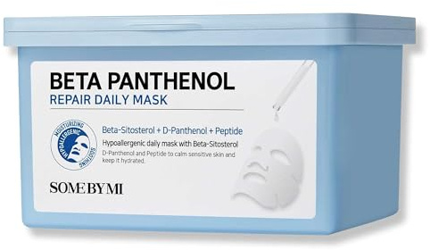 SOME BY MI Beta-Panthenol Repair Daily Mask – 30 Stück – Vegane Tuchmaske zur Hautbarriere-Reparatur – Intensive Feuchtigkeitspflege – Koreanische Hautpflege