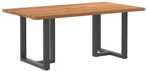 vidaXL Esstisch mit Baumkanten 180x100x74 cm Massivholz Eiche Rechteck, Küchentisch, Restauranttisch, Tisch Restaurant, Esszimmertisch, Bistrotisch