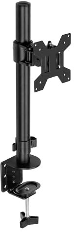 Audizio CMA10S Single PC Monitor Arm Desk Mount for 13-32 Screens, Fully Adjustable Computer Monitor Bracket, Detachable VESA Plate, Dual Installation Options