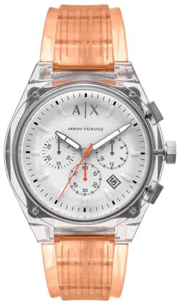 Armani Exchange Watch for Men, Chronograph Movement and 46mm Case Size with Stainless Steel, Leather or Silicone Strap