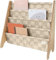 3 Sprouts Kinder Bücherregal aus Holz – Montessori Regal für Kinderzimmer - Schachbrettbeige