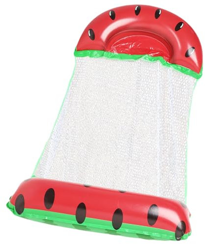 Inflatable Pool Floats, Adult Water Hammock Pool Lounger Float, Lounge Chair, 4-in-1 Watermelon Drifter with Pump, Swimming Water Toys for Beach, Lake, 49.21x25.98 Inches