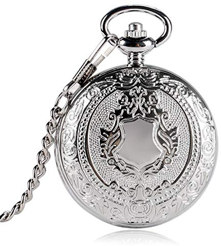 GSZCCZS Luxus Mode Silber Schild Design Taschenuhr Männer Frauen Uhr Mechanische Handwindungskette