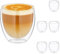 Relaxdays Cappuccino Gläser 6er Set, doppelwandig, Borosilikatglas, 250 ml, spülmaschinenfest, Kaffeegläser, transparent