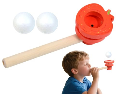 Mimoqk Ball Blowing Pipe, Floating Balls Toy, Breath Exerciser Device, Ergonomic Design, Cognitive Development Aid, Excellent for Kids Birthday, Easter, Children's Day, Party Supplies