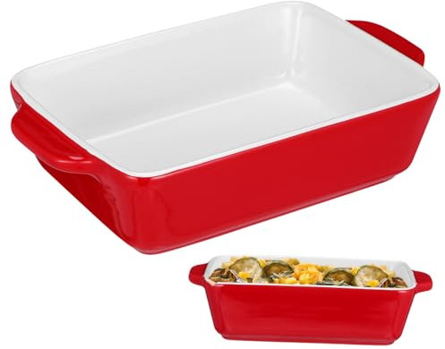 Mikikit Teglia da Forno Utensili Terracotta Pirofila con Design Facile da