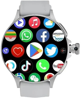 JINSHANGZI Smartwatch GT200 Android 10.0 750 x 750 Resolución de alta definición 1.97 pulgadas Amoled cámara giratoria telescópica con codificación táctil (gris, 4 GB 64 GB)