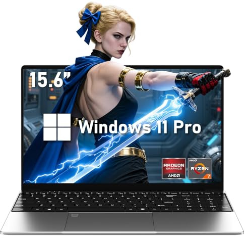Gaming Laptop, 15.6 Inch Lap Top Computer 2026, Window 11 Pro, Ryzen 7 5700U Processor, 16GB RAM 1T SSD, Backlit Keyboard, FHD Display 1920*1080P, WiFi 5, HDMI, for Student, Office, Business