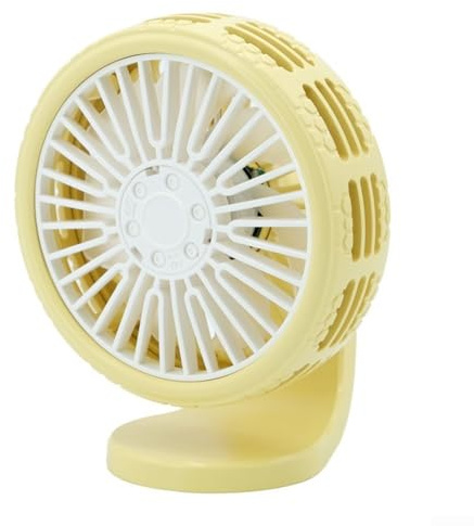Mini ventilatore elettrico per auto, alimentato tramite USB, a 3 velocità, ventola centrale con funzionamento silenzioso e luce LED multicolore, adatto per veicoli e uso domestico (giallo)