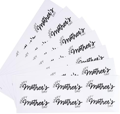 RUSPEPA Muttertags-Blumenaufkleberbogen – Aufkleber mit Schriftzug „Alles Gute zum Muttertag“, 3,5 x 7,5 cm, 200 Stück, Geschenk für Mütter