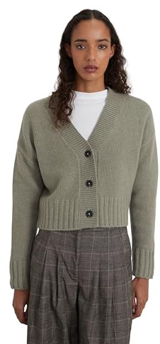 Style & Republic Damen V-Neck kurzer Cardigan aus 90% Merinowolle & 10% Kaschmir – Deine kuschelige Kaschmirblend Premium Langarm-Strickjacke für stilvolle Herbst- & Wintertage