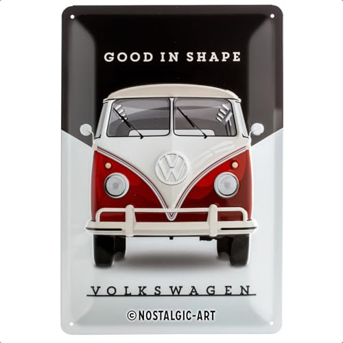 Nostalgic-Art Retro Blechschild, 20 x 30 cm, VW – Good In Shape | Original Volkswagen Lizenzprodukt (OLP), aus Metall, Vintage Design, Blechschilder Sprüche, Geschenk-Idee für VW Bus Fans