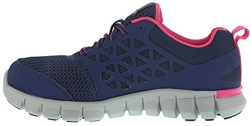 Reebok Damen Rb046 Sublite Arbeitsschuh mit Polsterung, Marineblau und rosa, Zehenkappe aus Metalllegierung Arbeit und Sicherheit, NVY Pk, 38 EU