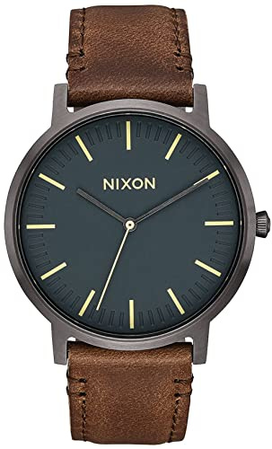 Nixon Unisex Erwachsene Analog Quarz Uhr mit Leder Armband A1058-2757-00