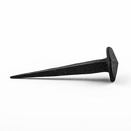 Renovators Supply Manufacturing Clavos Nails 2.8 in. Black Wrought Iron Decorative Round Pyramid Head Nails for Barn, Gate, Window Shutter Or Doors with Black Powder Coat Finish