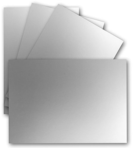 25 Einzel-Karten DIN A6-10,5 x 14,8 cm - 240 g/m² - Silber Metallic - Tonkarton - Bastelpapier - Bastelkarton- Bastel-karten - blanko Postkarten