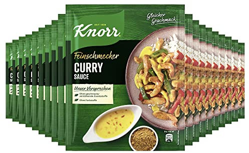 Knorr Feinschmecker Curry Sauce ohne geschmacksverstärkende Zusatzstoffe und Farbstoffe 19x 250 ml